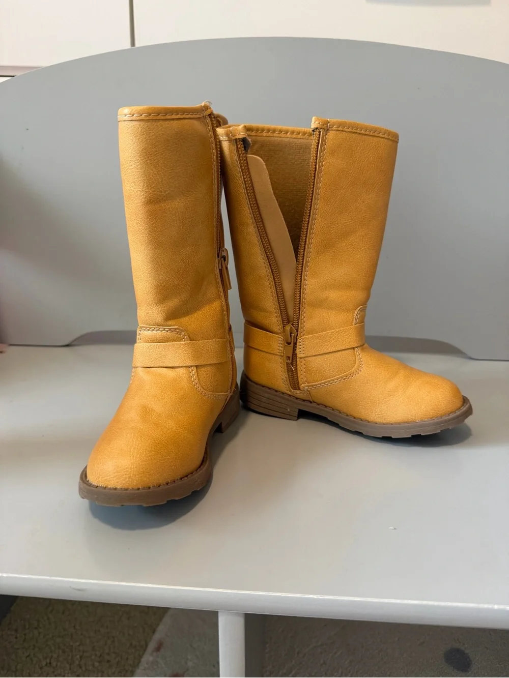 Carter's Tan Faux Leather Zip Boot